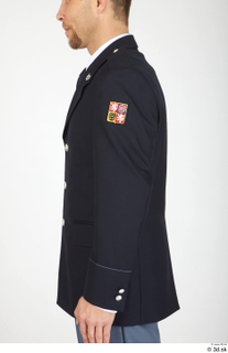  Photos Fireman Officier Man in uniform 1 21th century Fireman Officier black suit uniform upper body 0004.jpg